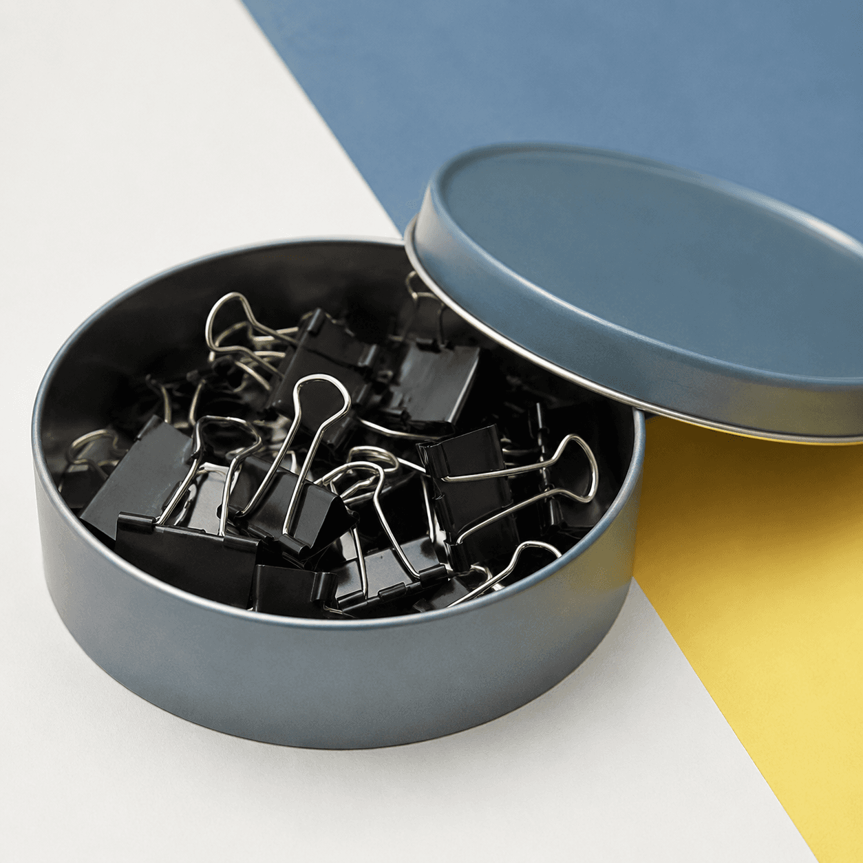 Binder Clip Tin — household paperwork organiser