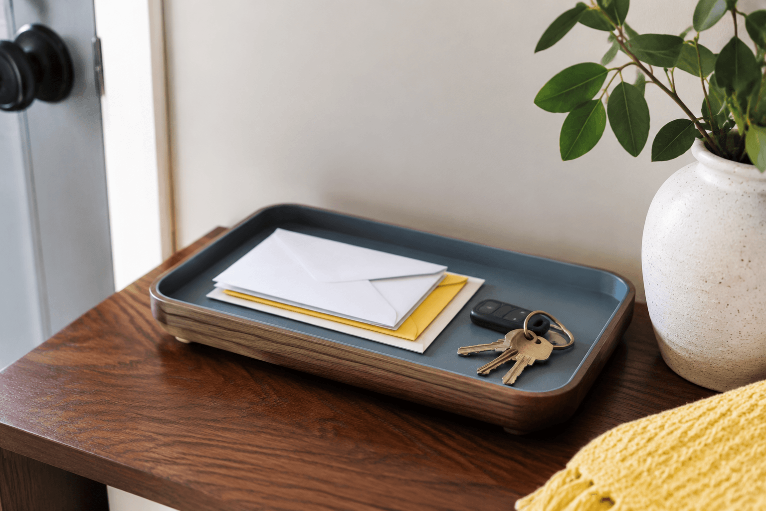 Mail Opener Tray — In use
