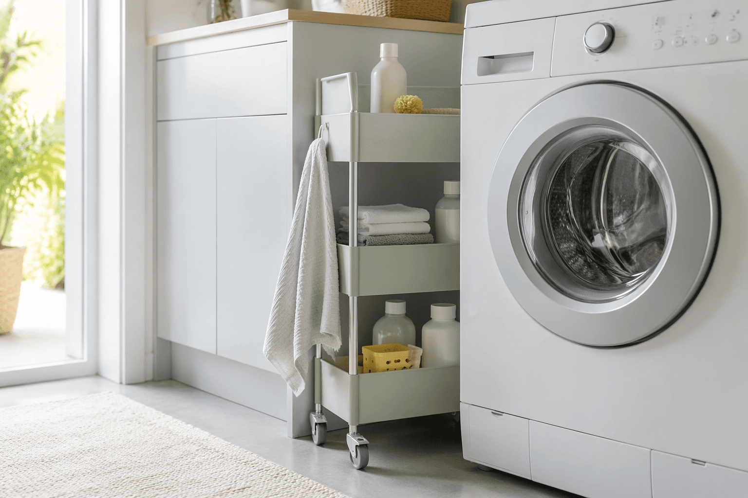 Kgmph storage in use in a home laundry room