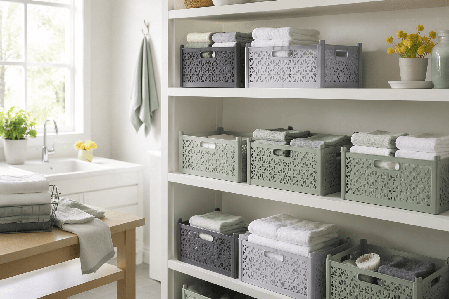 Kgmph storage in use in a home laundry room